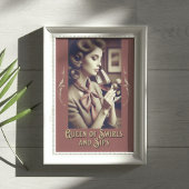 クイーンオブスワールとシップスおもしろいワイン引用文 ポスター