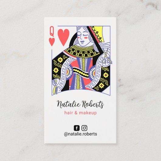 クイーンオブハートかわいい美容師美しいサロン ロイヤリティカード (正面)