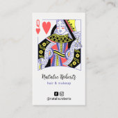 クイーンオブハートかわいい美容師美しいサロン 名刺 (正面)