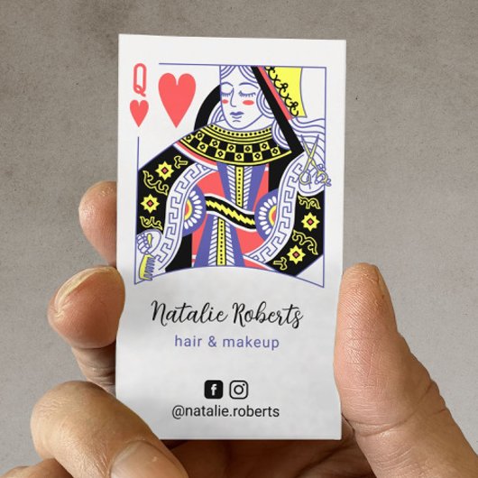 クイーンオブハートかわいい美容師美しいサロン 名刺