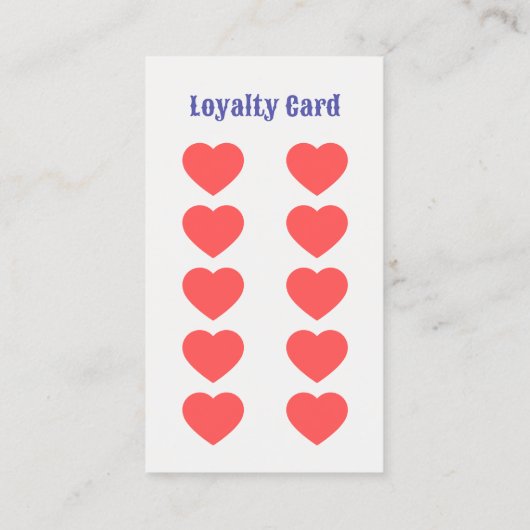 クイーンオブハートかわいい美容師美しいサロン#2 ロイヤリティカード (裏面)