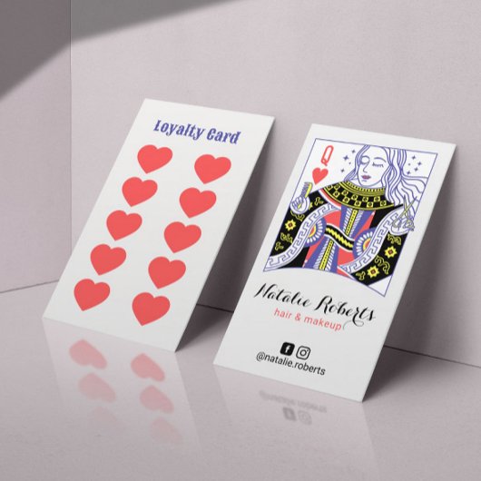 クイーンオブハートかわいい美容師美しいサロン#2 ロイヤリティカード
