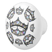 クイーンオブハートシルバークラウンティアラスホワイトノブ セラミックノブ (右)