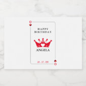 クイーンオブハートトランプのポーカーカード誕生日 リキュールボトルラベル (シングルラベル)