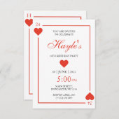 クイーンオブハートトランプ24th誕生日 招待状 (正面/裏面)