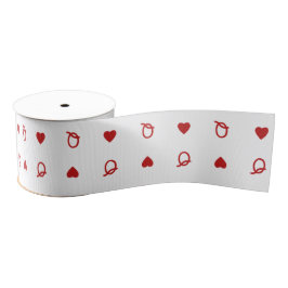 クイーンオブハートバレンタインデーモダンカード グログランリボン