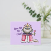 クイーンオブハートペルシャ猫イラストレーション ポストカード (スタンド正面)