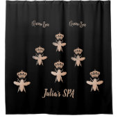 クイーンカスタマイズビーレディボススパバラ金ゴールドモダン シャワーカーテン (正面)