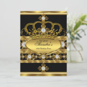 クイーンキングプリンス王室の金ゴールドダイヤモンドクラウンパーティー 招待状 (スタンド正面)