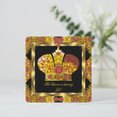 クイーンキングリーガルレッド金ゴールド王室のバースデーパーティー7 招待状 (スタンド正面)