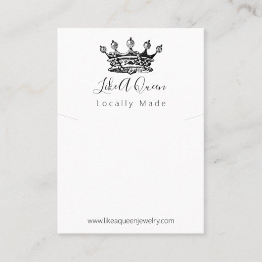 クイーンクラウンハンドメイドジュエリーネックレスペンダント 名刺 (正面)
