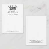 クイーンクラウンハンドメイドジュエリーネックレスペンダント 名刺 (正面/裏面)