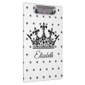 クイーンクラウンフローラ白黒美しいヴィンテージ クリップボード (右)