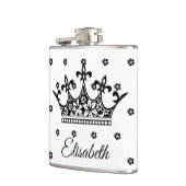 クイーンクラウンフローラ白黒美しいヴィンテージ フラスク (左)