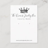 クイーンクラウン手作りジュエリーイヤリングディスプレイ 名刺 (正面)