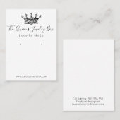 クイーンクラウン手作りジュエリーイヤリングディスプレイ 名刺 (正面/裏面)