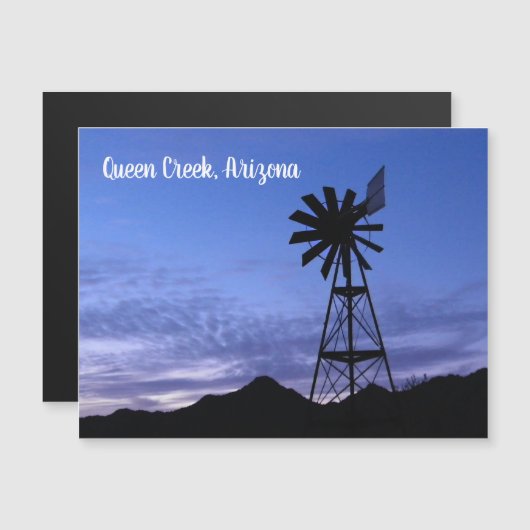 クイーンクリークアリゾナの風車のシルエット (正面/裏面)