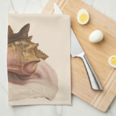 クイーンコンチシェルシーシェル、ヴィンテージマリンライフ キッチンタオル (四つ折り)