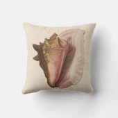 クイーンコンチシェルシーシェル、ヴィンテージマリンライフ クッション (裏面)