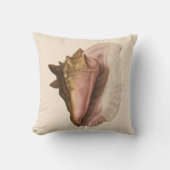 クイーンコンチシェルシーシェル、ヴィンテージマリンライフ クッション (正面)