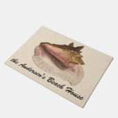 クイーンコンチシェルシーシェル、ヴィンテージマリンライフ ドアマット (アングル)