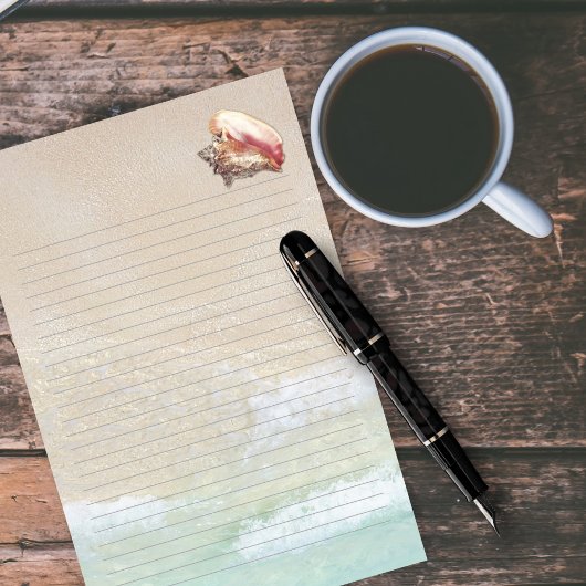 クイーンコンチシェルビーチ砂ライニング筆記紙 便箋