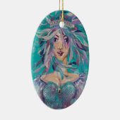クイーンサフィンブルーパープルマーメイド海プリンセス セラミックオーナメント (右)