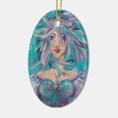 クイーンサフィンブルーパープルマーメイド海プリンセス セラミックオーナメント (左)