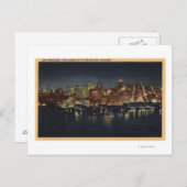 「クイーンシティ」の夜のスカイライン ポストカード (正面/裏面)