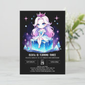 クイーンシンプルプリンセス誕生日 招待状 (スタンド正面)