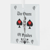 クイーンスペードタロットカードサンダー_コーブ ガラスオーナメント (正面左)