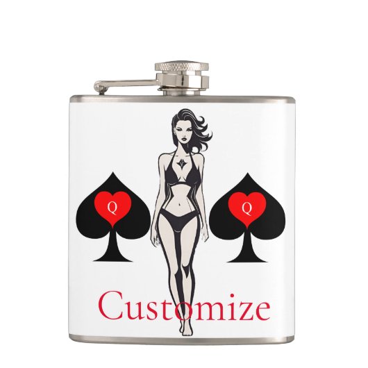 クイーンスペードタロットカードサンダー_コーブ フラスク (正面)