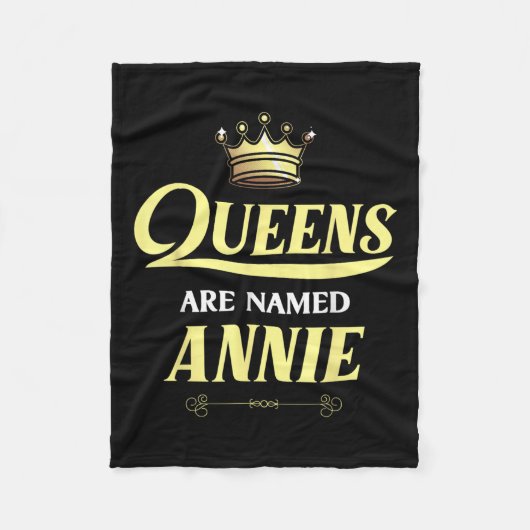 クイーンズの名前はアニー・ギフトパーソナライズされた・ビおもしろいル フリースブランケット (正面)