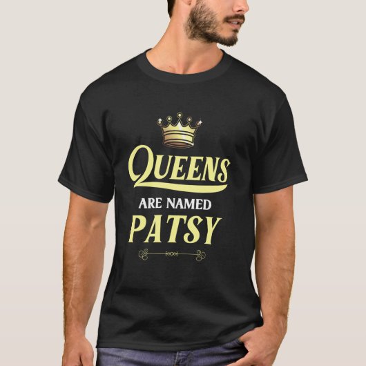 クイーンズの名前はパツィパーソナライズされたアザおもしろいンダ Tシャツ (正面)