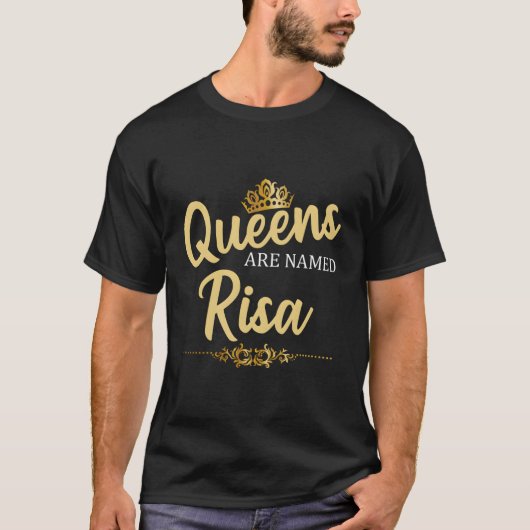 クイーンズの名前はリサパーソナライズされたおもしろい誕生日 Tシャツ (正面)
