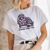 クイーンズはラクーンおもしろいディ図解入りの、写真付きのヴァを試さない Tシャツ