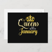 クイーンズは1生まれ月の女性少女誕生日 シーズンポストカード (正面/裏面)