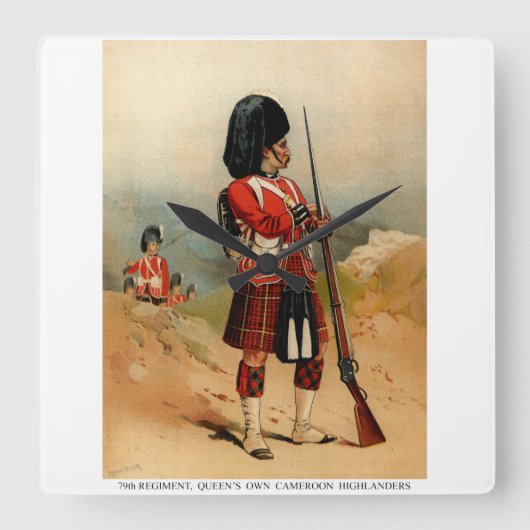 クイーンズカメルーンハイランド スクエア壁時計 (正面)