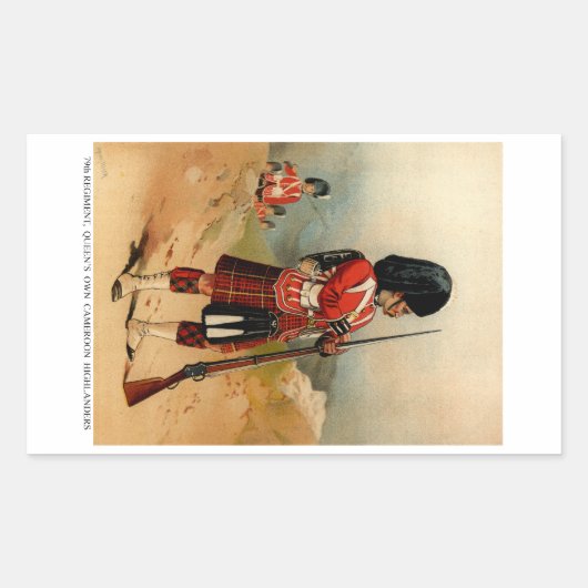 クイーンズカメルーンハイランド 長方形シール (正面)