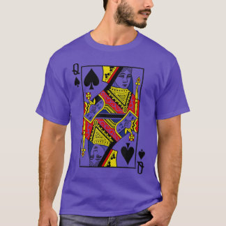 クイーンズカードスーツスペードハロウィンコスチュームトランプのポーカー Tシャツ
