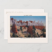 クイーンズガーデンブライスキャニオン国立公園ヴィンテージ ポストカード (正面/裏面)