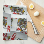 「クイーンズギャンビット:ポケットクイーンズの散在ペア」 キッチンタオル (四つ折り)