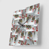 「クイーンズギャンビット:ポケットクイーンズの散在ペア」 スクエア壁時計 (傾斜)