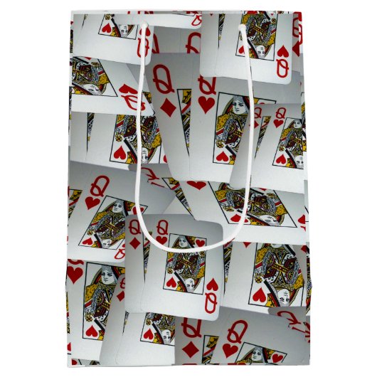 「クイーンズギャンビット：ポケットクイーンズの散在ペア」 ミディアムペーパーバッグ (裏面)