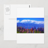 クイーンズタウンのニュージーランド産ルパンでワカチプ湖を渡る ポストカード (正面/裏面)