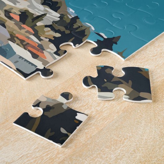 クイーンズタウンニュージーランドトラベルアートヴィンテージ ジグソーパズル (側面)