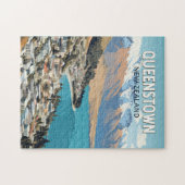 クイーンズタウンニュージーランドトラベルアートヴィンテージ ジグソーパズル (横)