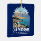 クイーンズタウンニュージーランドトラベルアートヴィンテージ セラミックオーナメント (右)