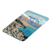 クイーンズタウンニュージーランドトラベルアートヴィンテージ マグネット (左側)