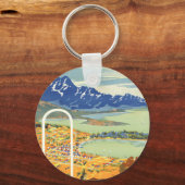 クイーンズタウン、ニュージーランドヴィンテージ旅行 キーホルダー (正面)